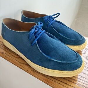 Blue Suede Men's Emporio Armani Shoes